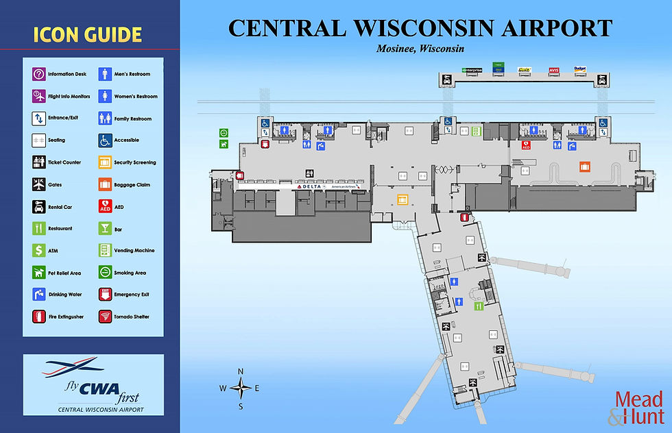 Central Wisconsin Airport Terminal Map